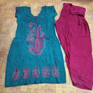 Teal &amp; Maroon Indian Salwar Kameez Set
