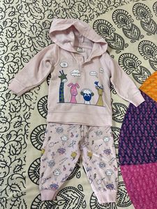 Cute Baby Pink Animal Pajama Set