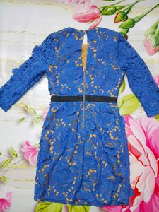 (811)Royal Blue Lace Dress