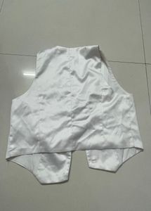 Satin White Vest