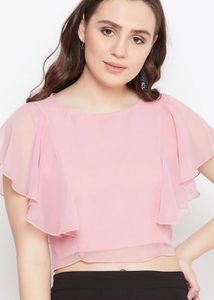 Pink Ruffle Sleeve Top