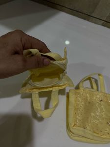 Set of 2 Cute Yellow Mini Tote Bags