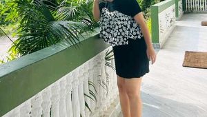 Cute Black &amp; White Floral Peplum dress