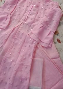 Pretty Pink Embellished Kurta Set