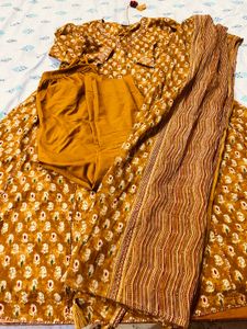 Beautiful Mustard Kurta Set with Dupatta