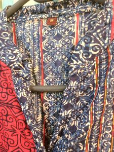 Vintage Red &amp; Blue Print Dress