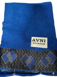 Royal Blue Saree with Embellished Border