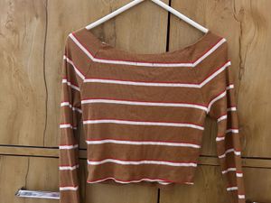 Striped Long Sleeve Crop Top