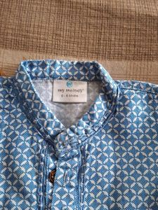 Stylish Blue Geometric Print Kurta