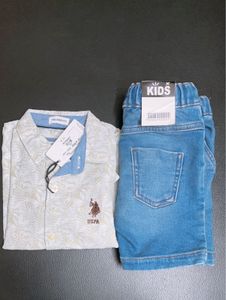 kids clothing set -US Polo Shirt & Denim