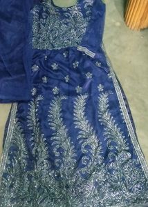 Blue Colour Bhoot He Khubsurt Cut Daana Work Plazo
