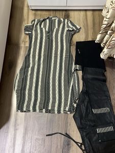 Striped Black &amp; White Kurti
