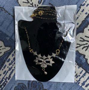 Oxidized Silver Mangal Sutra with Stones