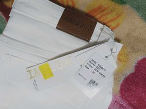 IMELDA White Wide Leg Denim Jeans