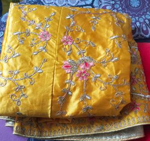 Yellow Embroidered Lehenga Set For wedding