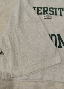 Grey University of St. Thomas Cropped T-Shirt