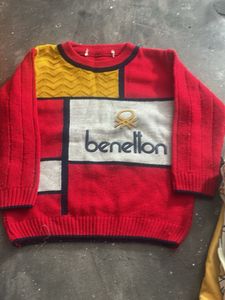 Benetton Red & Yellow Sweater