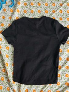 Black Cut-Out Detail Top