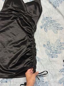 Black Satin Mini Dress