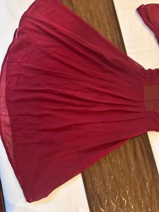 Elegant Maroon Georgette Gown