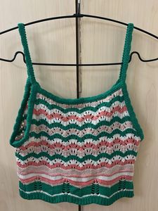 Crocheted Zigzag Pattern Tank Top