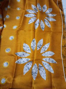 Mango Yellow Saree With Blouse