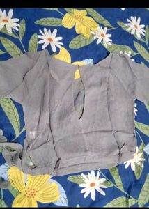 Grey Embroidered Blouse