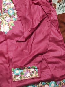 Embroidered Silk Kurti Top