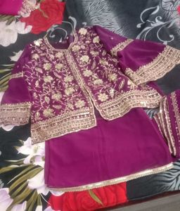 wine colour Palazzo Set with Sequins