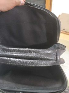 Classic Black Faux Leather Backpack