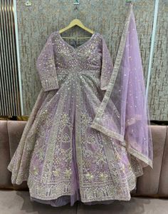 Stunning Lilac Embroidered Lehenga Choli