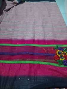 " Discount Offer"Net Saree With Blouse