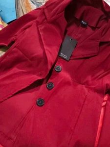 Red Casual Blazer