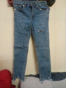 Blue Distressed Denim Jeans