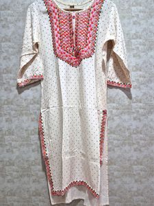 Embroidered Dotted Kurta