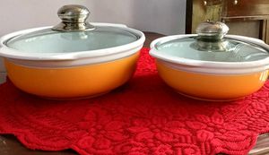 White Ceramic Casserole Dish with Glass L