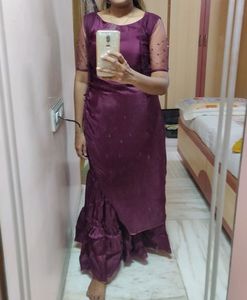 Wine Gharara Suit