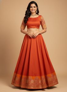 Orange Lehenga Choli Set
