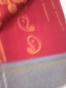 Elegant Maroon &amp; Gold Patterned Saree