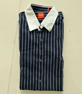 Hugo boss Men's french cuffs Striped Casual Shirt