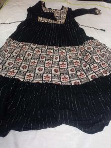Designer Black Ethnic Gown mirror work