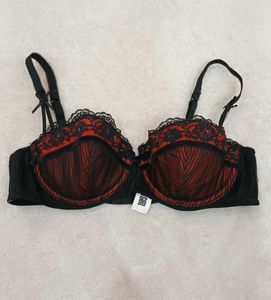 Red & Black Lace Bra
