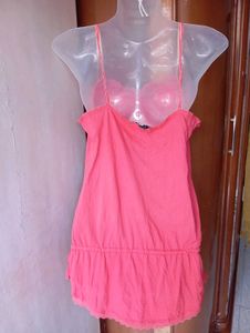Pink Lace Trim Cami
