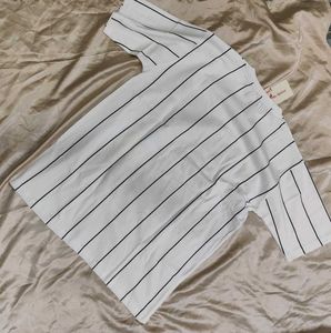 Anime Graphic Pinstripe T-Shirt