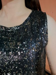 Sparkly Black Sequin Tank Top