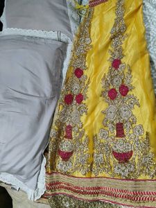 Yellow Embroidered Lehenga Choli Set