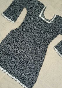 Stylish Printed Kurti with Lace-Up Back