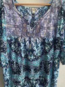 Bohemian Print Tie-Neck Top