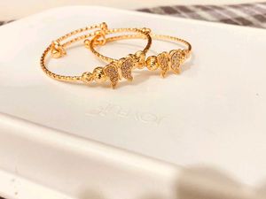 Charming Gold Plated Bangles with Butterfly Design