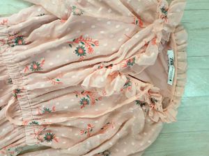 Pink Floral Ruffle Dress